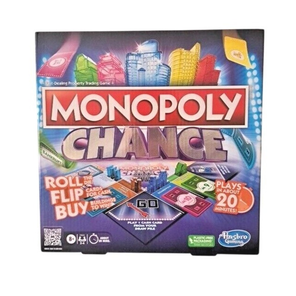 Hasbro Monopoly Chance Board Game F8555 Fast-Paced Property Trading Game New